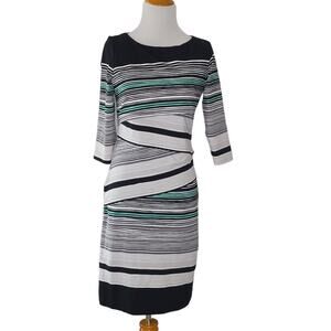 J. McLaughlin Nicola Dress Catalina Cloth Striped Black Layered Women XS